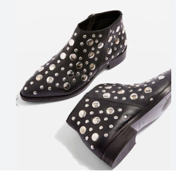 Topshop Mirror Stud Booties  - Picture 1 of 16